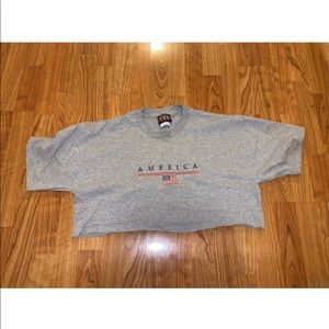 Vintage cropped “America” t-shirt